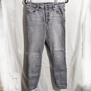 GAP Denim Universal Leggings Jeans Gray Button Down Stretch Size 12/31 Regular